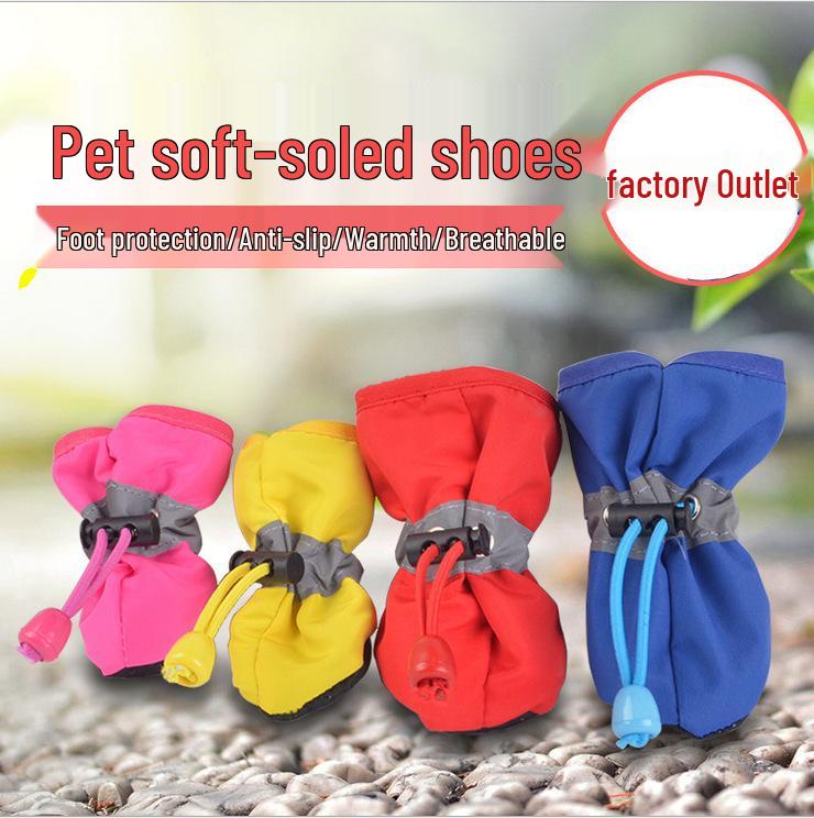 Anti-Drop Soft Sole Dog Shoes for Small & Medium Dogs - Secure Fit for Spring & Autumn