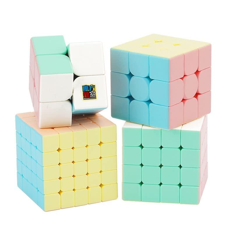 Macaron Magic Cube Magic 2x2 3x3 4x4 5x5 3D Puzzle Magic Cube Set Brain Training Educational Toy Macaron Style of Competition-only (Set 4)