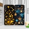Fashion Gold Five-Pointed Star Phone Case for Samsung Galaxy A56 A42 A13 4G A14 A55 A16 A54 A53 A52 A51 5G Soft Cover Y2K Fundas