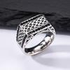 Vintage Punk Signet Ring for Men,Waterproof Stainless Steel Statement Ring,New Jewelry