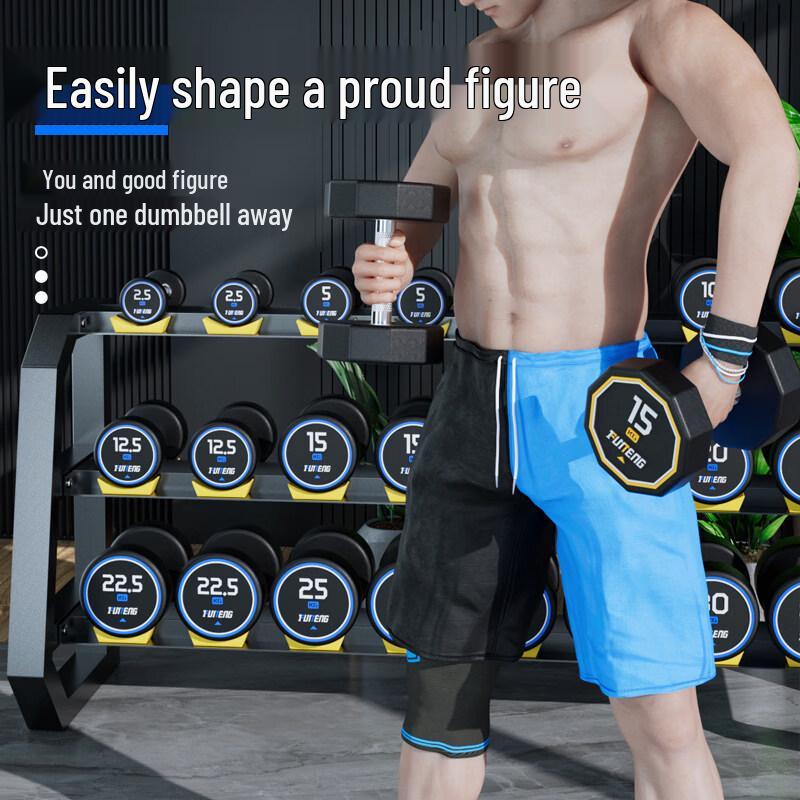 Steel Dumbbell Set with Storage Rack
