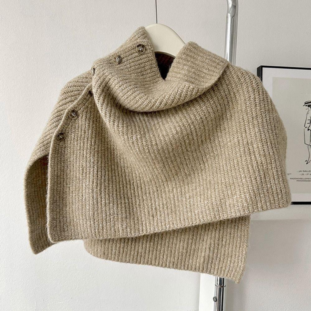 Thicken High Neck Scarf Warm Scarves Knitwear Classic Women Winter Shawl  Women