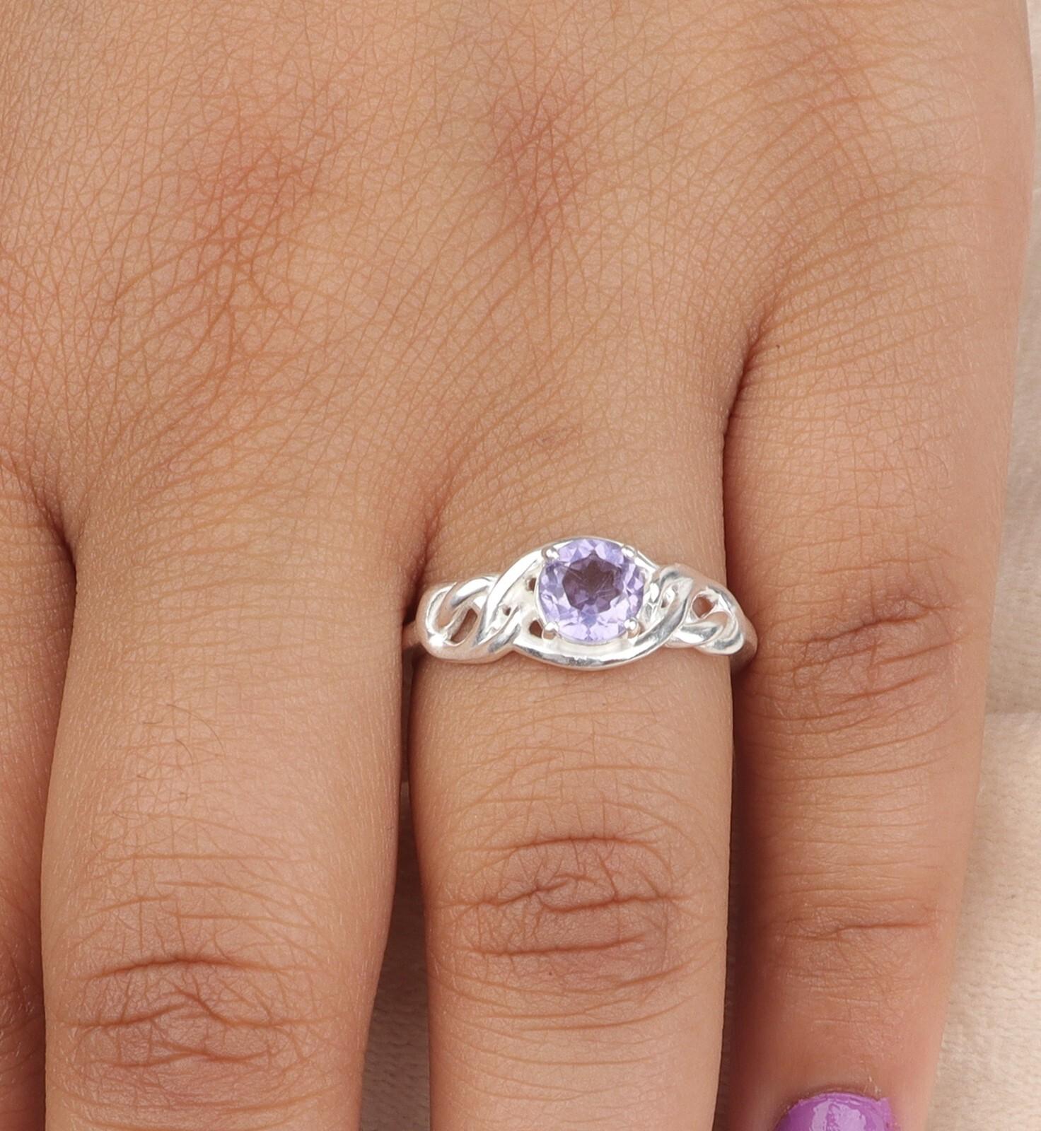 

Фиолетовый ИОЛИТ Драгоценный камень 925 Стерлинговое серебро Ювелирное изделие Дизайнерское кольцо Подарок для женщин CZR-6-12 13