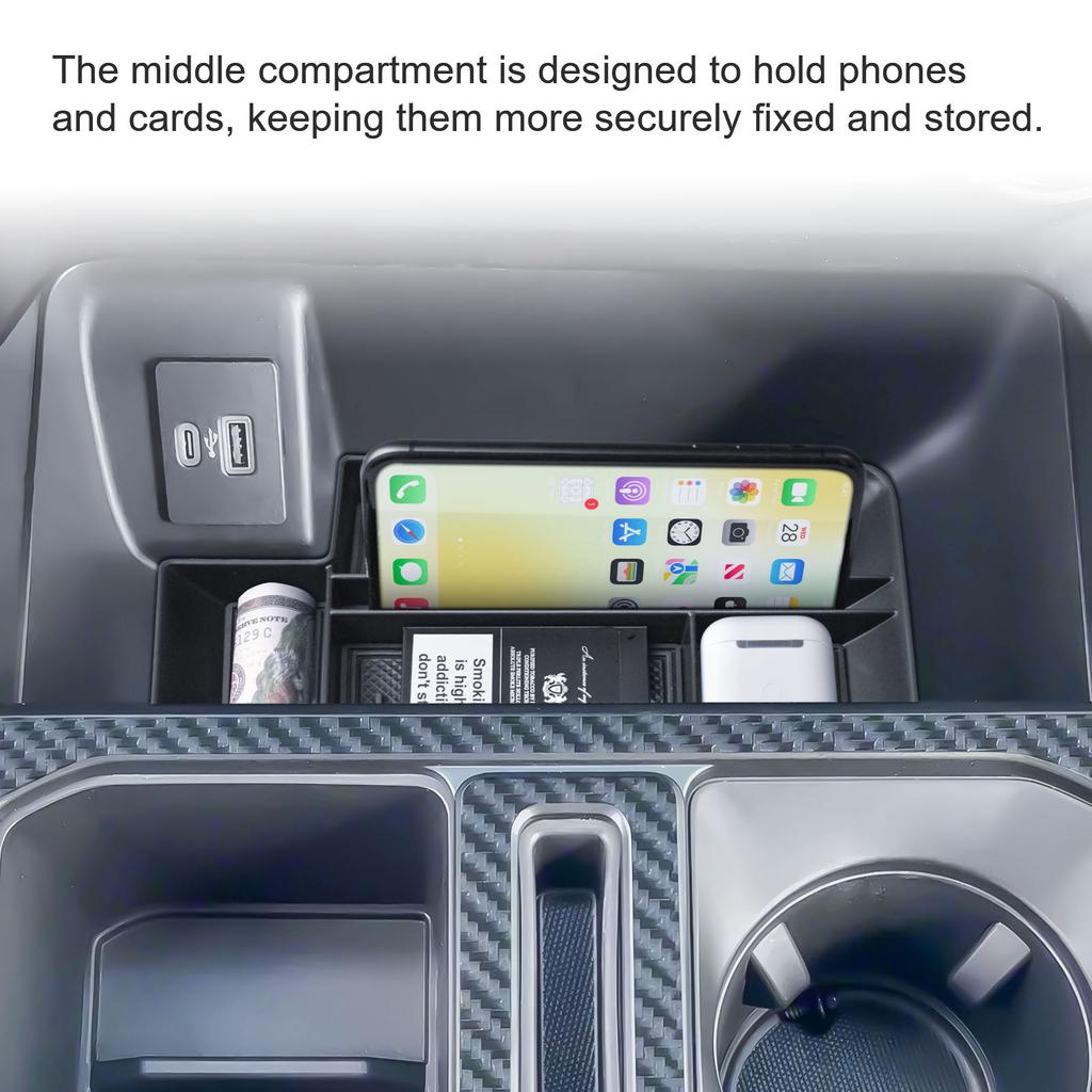 Center Console Compartment Cover Organizer for Ford F150 2025-2025 2025 & Lightning XLT 2025 2025 2025 Front Storage Accessories
