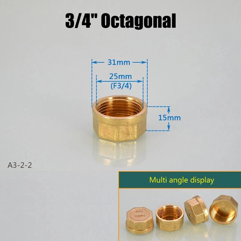 1~20pcs 1/8" 1/4" 3/8" 1/2" 1" BSP Female Thread Hex Brass End Cap Pipe Blind Plug Cover Fitting Coupler Connector Adapter