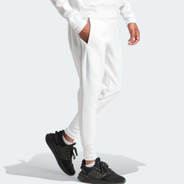 Adidas Z.N.E. Series Logo Patch Mid-Rise Elastic Cuff Knitted Sports Pants Men Pants White IN5105