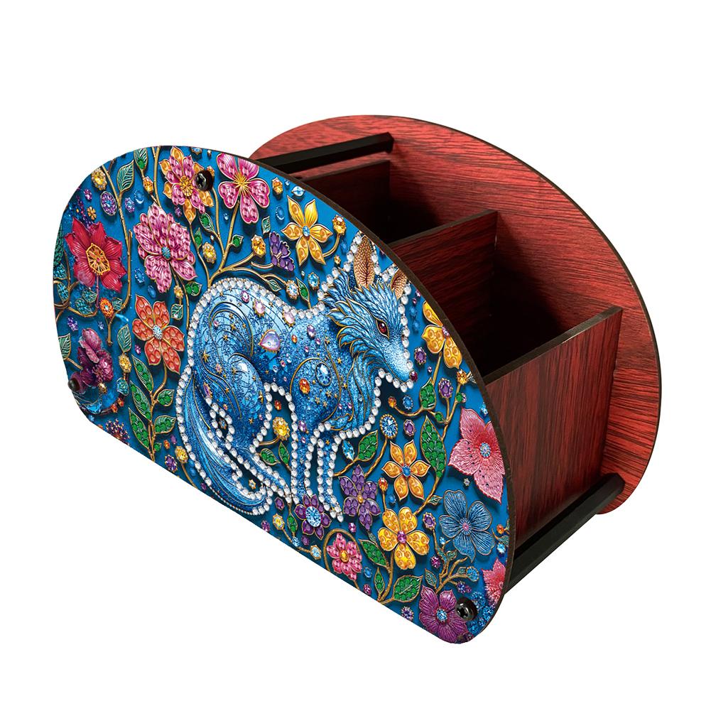 DIY Wooden Diamond Painting Storage Cosmetic Tool Holder Animal Pattern Diamond Painting Art Kit Organizer Box Desk Accessories