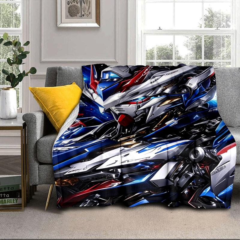 Robotic Warrior Design Blanket Flannel Blanket for Bed, Sofa, Camping, Hiking, Picnic Essentials, Gift for Family Fan Gifts