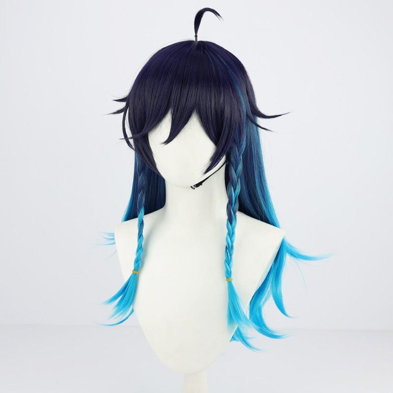 Female Venti Wig Game Genshin Impact Cosplay 65cm Long Heat Resistant Synthetic Hair Halloween Party Woman Girl Wigs + Wig Cap