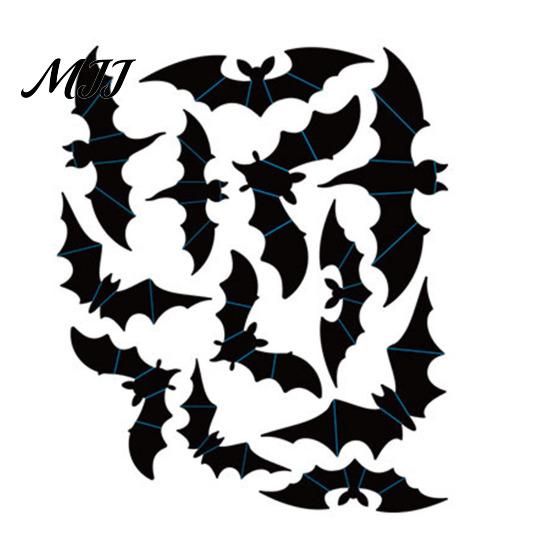 Easy To Clean Wall Murals Halloween 3D Stickers, Self-adhesive Peel And Stick PVC Waterproof Durable Decals for Home Ghost/Bat/Spider Party