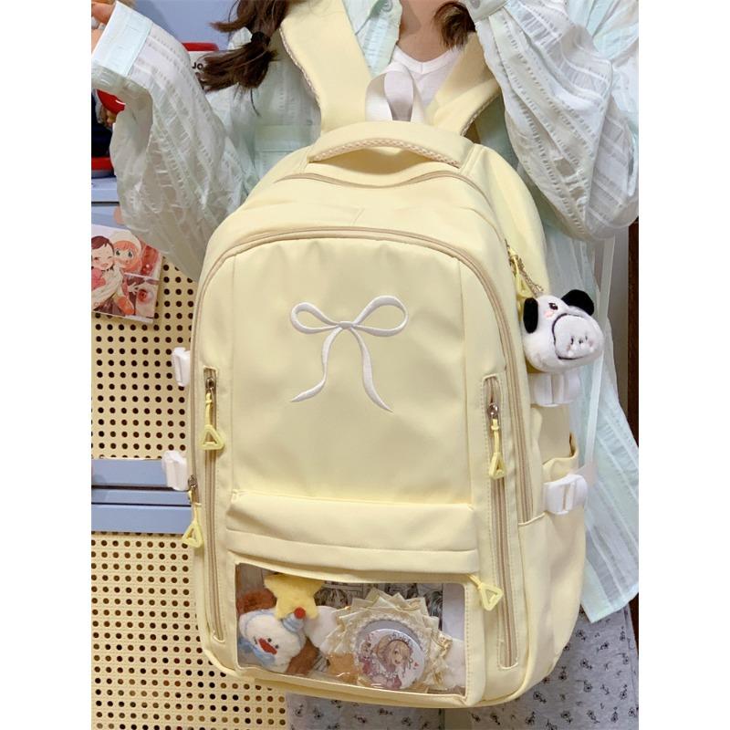 Wind High Value Versatile Girl Small Schoolbag Large Capacity Small Junior High School Student Embroidered Bow Backpack