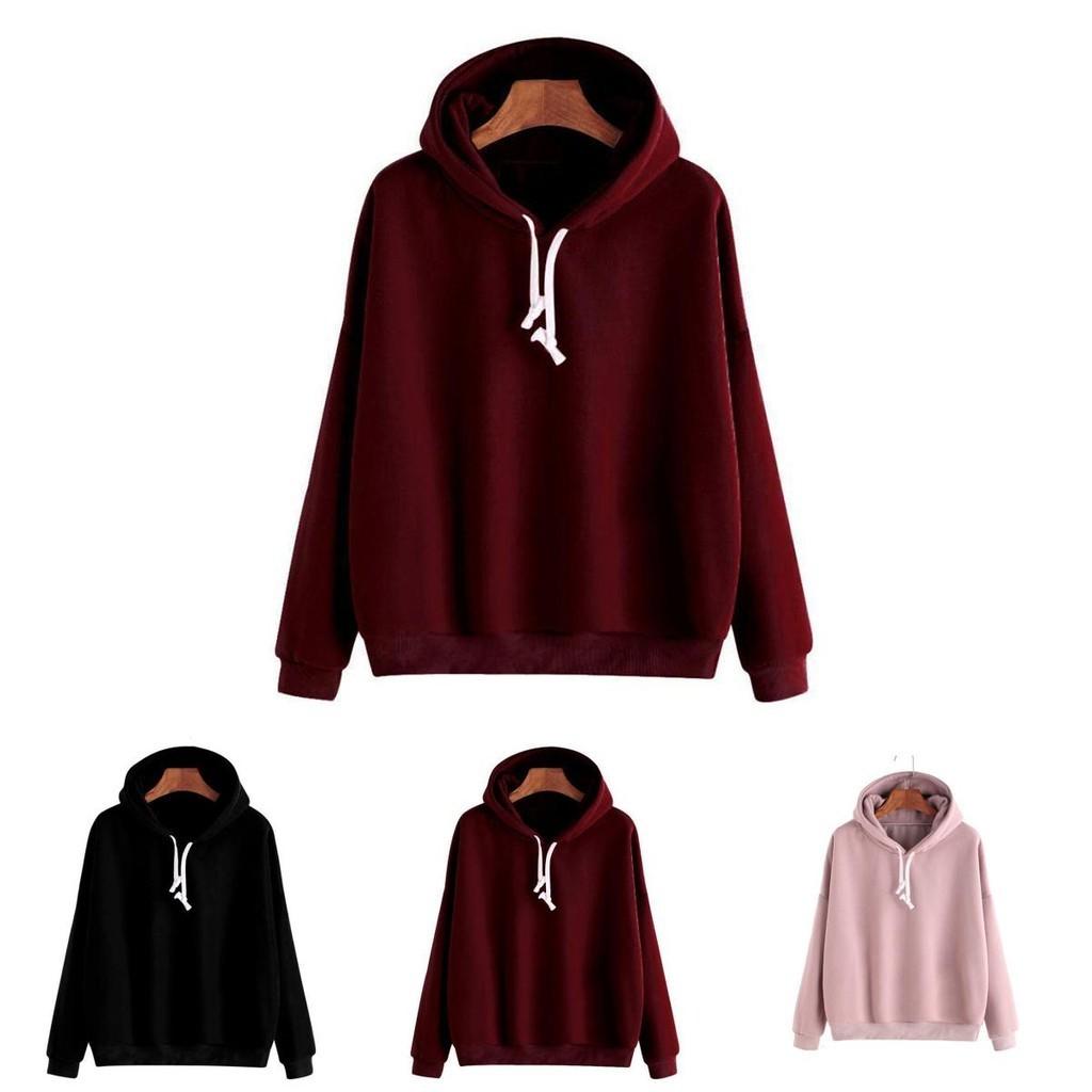 Stylish Unisex Men Women Pullover Hoodie Comfortable Solid Color Sweatshirt For Teens