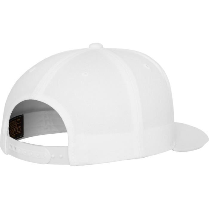 Casquette Snapback Flexfit Classic 5-Panel - Blanc - Adulte - Mixte