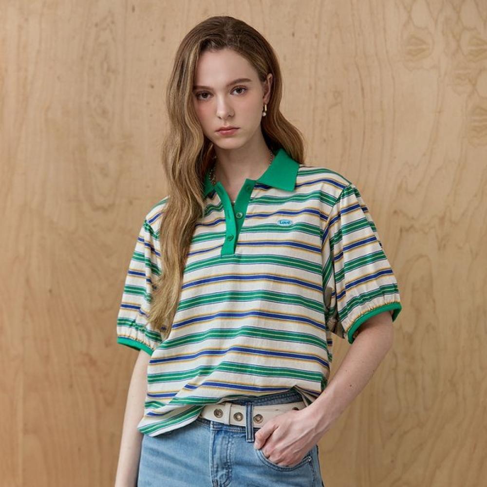 

Maxza Color Block STripe Puff Sleeve T shirT ze07qT401na navy/FREE