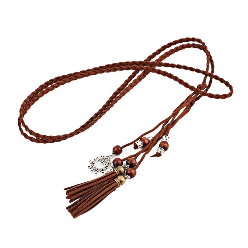 Chinese Style Knot Decorated Waistband Braided Belt Waist Chain Tassles Belts Waist Rope