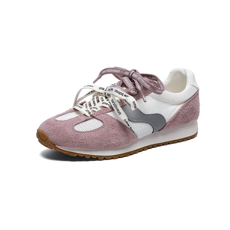 Thick bottom heightening female summer thin leather mesh breathable, light and wear-resistant retro color matching