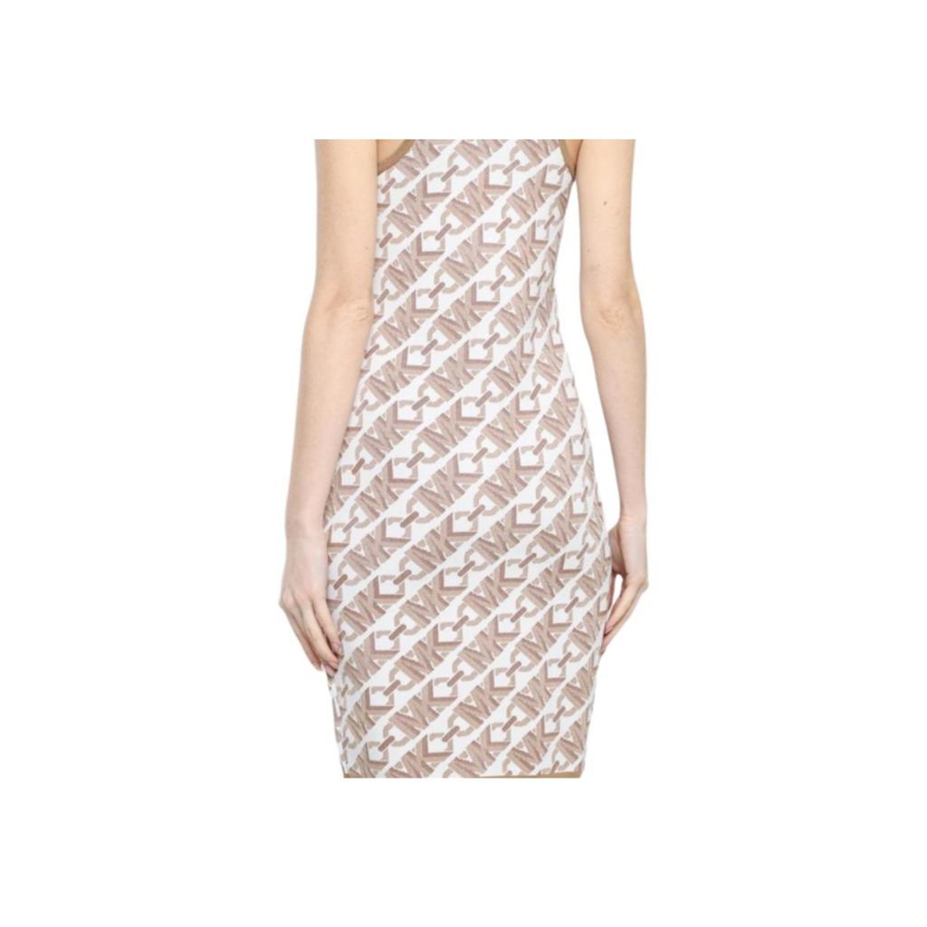 Michael Kors Letter Print All Over Fitted Sleeveless Dress Women dresses Multicolor MH381SL9Z6-0110