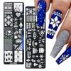 Penguin Snowflake Image Paint Polish Stencil Nail Stamping Plate Nail Art  Template Stainless Steel