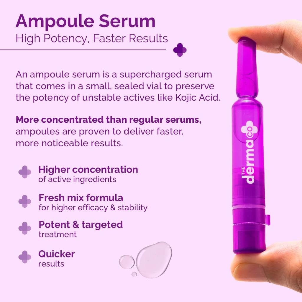 The Derma Co Glycol- und Kojisäure Fresh Mix Ampullen-Set gegen das Erscheinungsbild dunkler Flecken und für Ausstrahlung Alle Hauttypen 14 ml