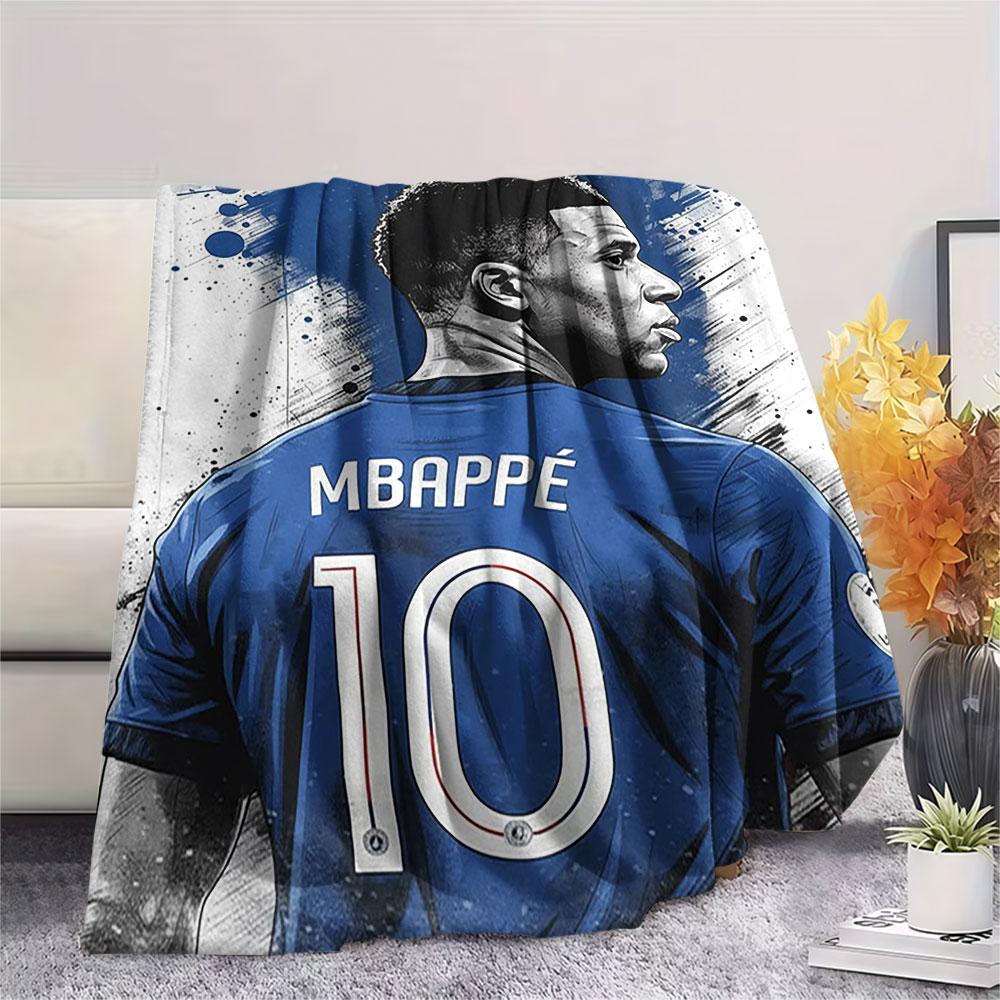 1 Stück Kylian Mbappe Muster Flanelldecke Geeignet für Alle Jahreszeiten für Heimdekoration Wärme und Komfort Geschenke Feiertagsgeschenk
