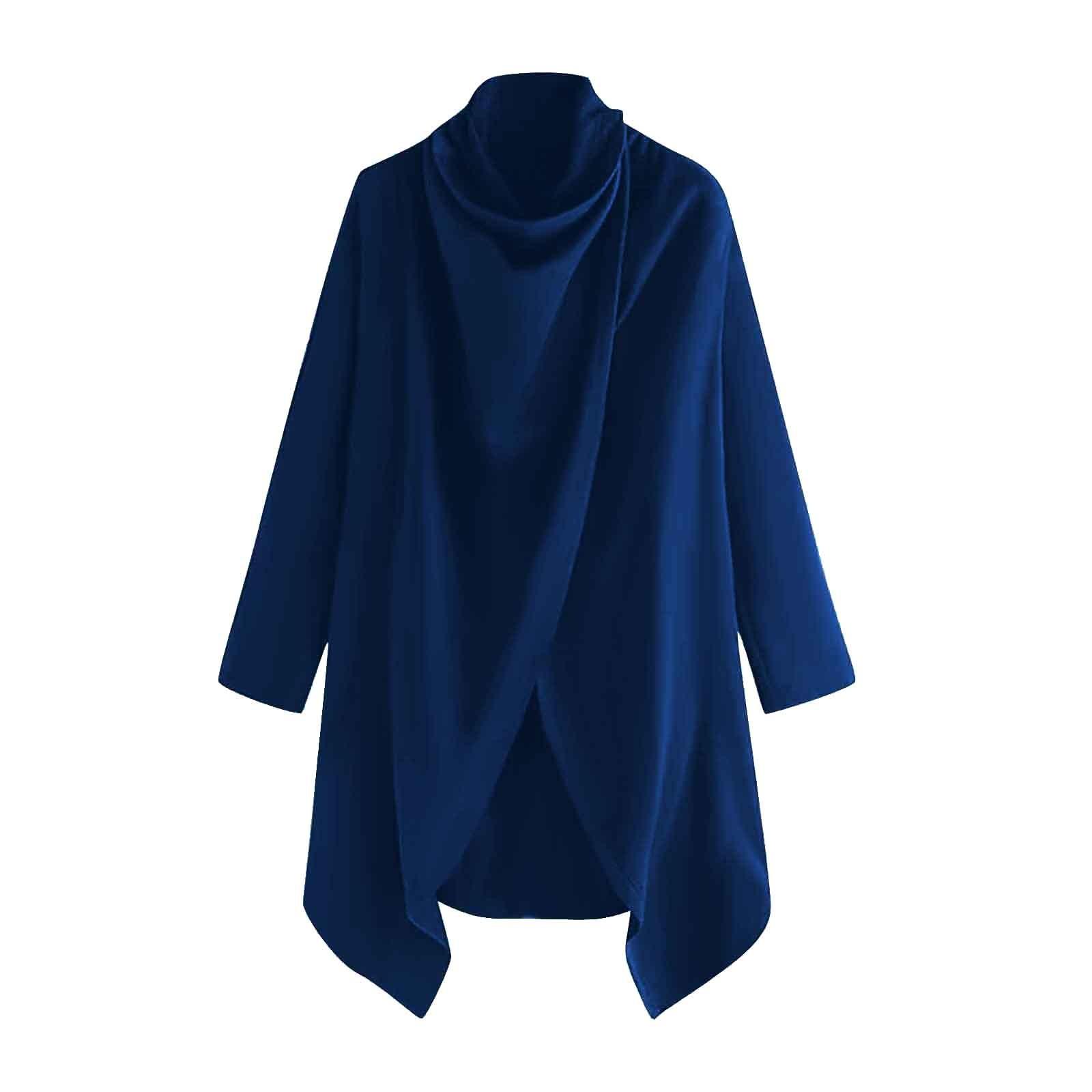 

И Зимняя Мужская Модная Куртка Однотонное Пальто Панк Необычный Ветрозащитный Плащ XXXXXL синий