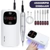 2 in 1 45000RPM Nail Drill Set with Drill Bits Nail Lamp Nail File Manicures