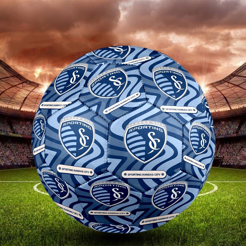 Sporting Kansas City Indoor Soccer Ball Size 5 Colorful All Ages Machine Stitched PVC Competition Ready Durable High-Bounce