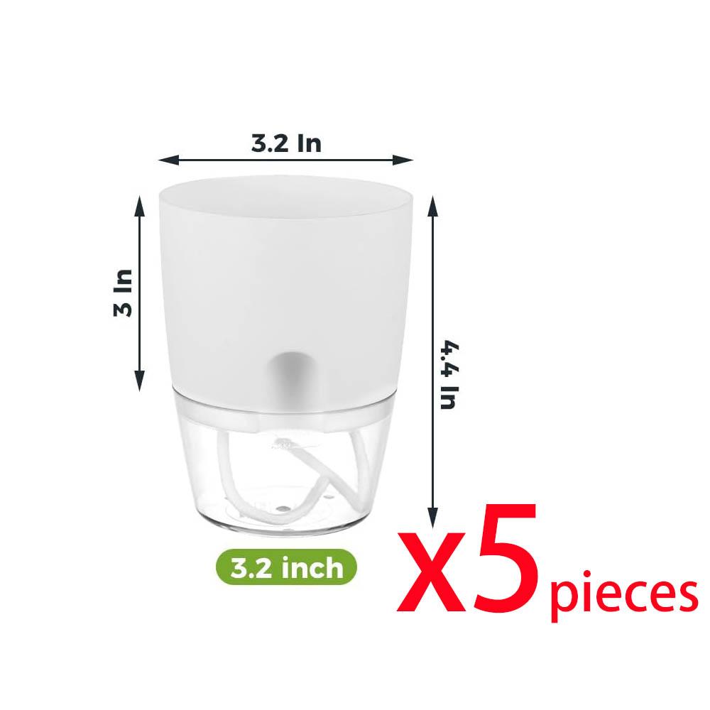 5Pcs/2pcs Self Watering Plastic Flower Pot Double Layer Hydroponics Plants Bonsai Pot Vases Succulent Potted Home Office Decor