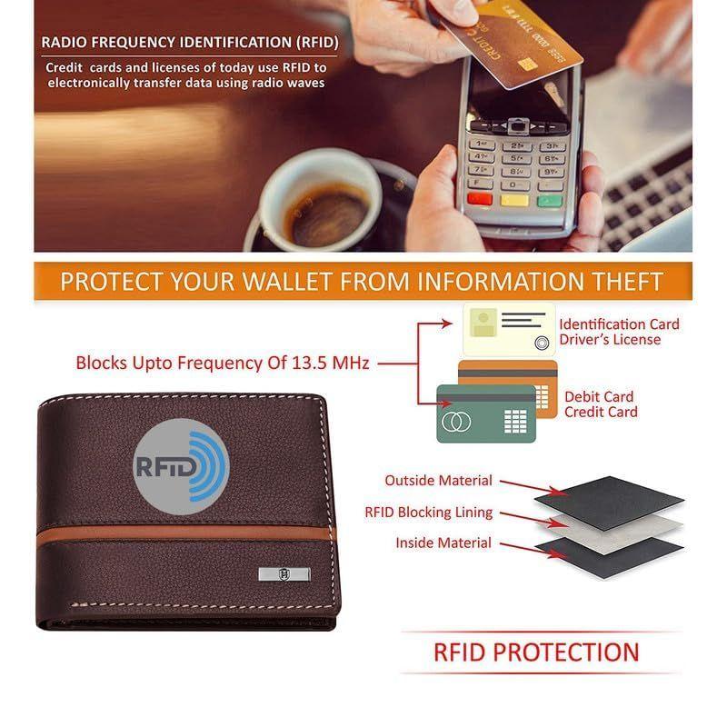 Denial Brown Leather Wallet for Men | Wallets Men with RFID Blocking | Mens Wallet Leather