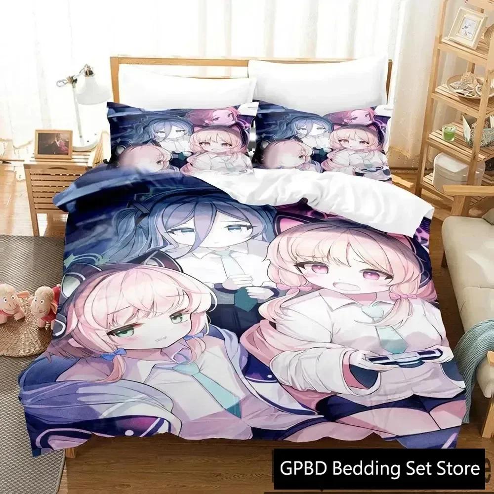 3D Print Anime Game Blue Archive Comfortable Duvet Quilt Cover Pillowcase Bedding Set Children Bedroom Decoration Home Textile