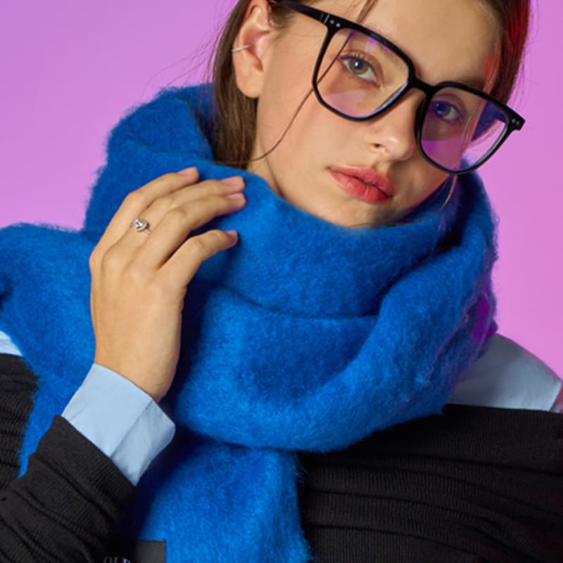 

KOLEAT [Unisex] Winter Heat Double-Sided Insulated Plain Scarf [Blue] Blue_FREE