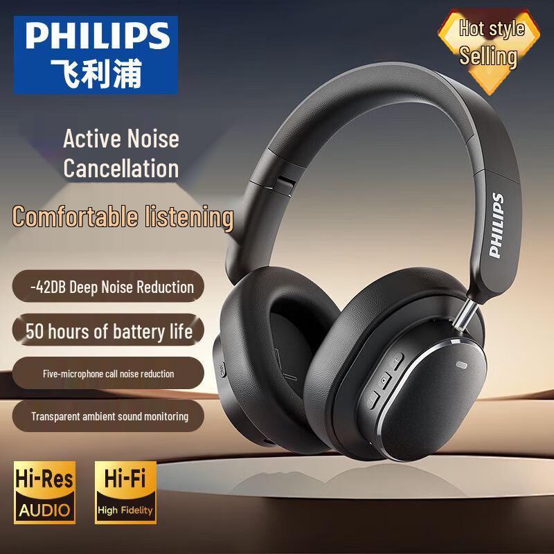 Philips TAH5519 Wireless Active Noise-Cancelling Headphones