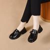Retro women's shoes spring new simple and comfortable one-pedal British single shoes college style round head small leather shoes