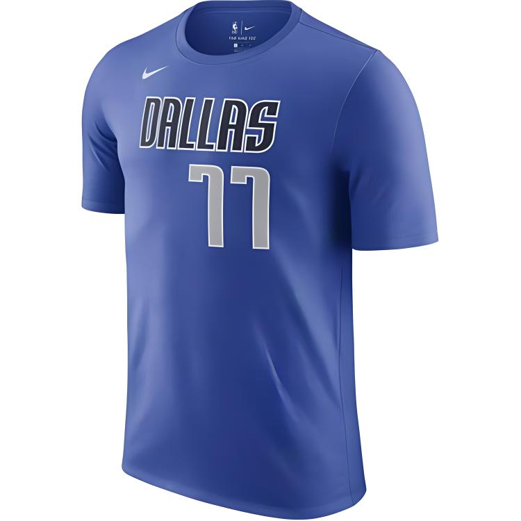 

Nike Даллас Маверикс Лука Дончич Нет. 77 Дышащая повседневная футболка с коротким рукавом и круглым вырезом, мужские топы, синий CV8515-482 M