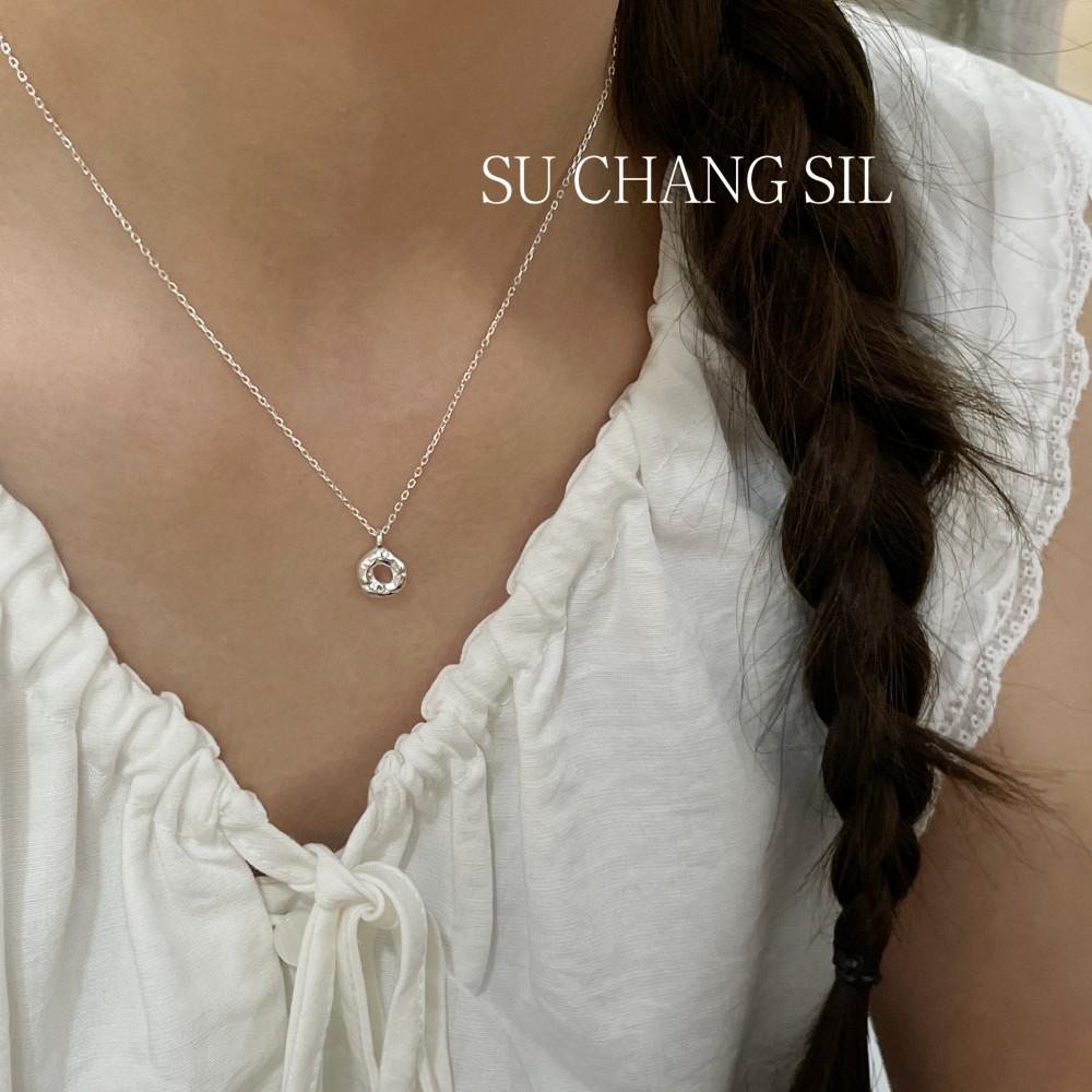 S925 Sterling Silver Geometric Circle Pendant Necklace for Women - Simple, Versatile Clavicle Chain