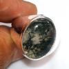 Fine Finish Moss Agate Man'S 925 Silver Plated Ring US 9 Spiritual Gift I4Y49
