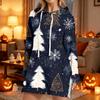 Women's Casual Christmas Print Long Sleeve Hooded Sweatshirt Top