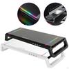 Aluminum Alloy Computer Monitor Stand Riser Holder RGB 4 USB Desk Organizer, Professional