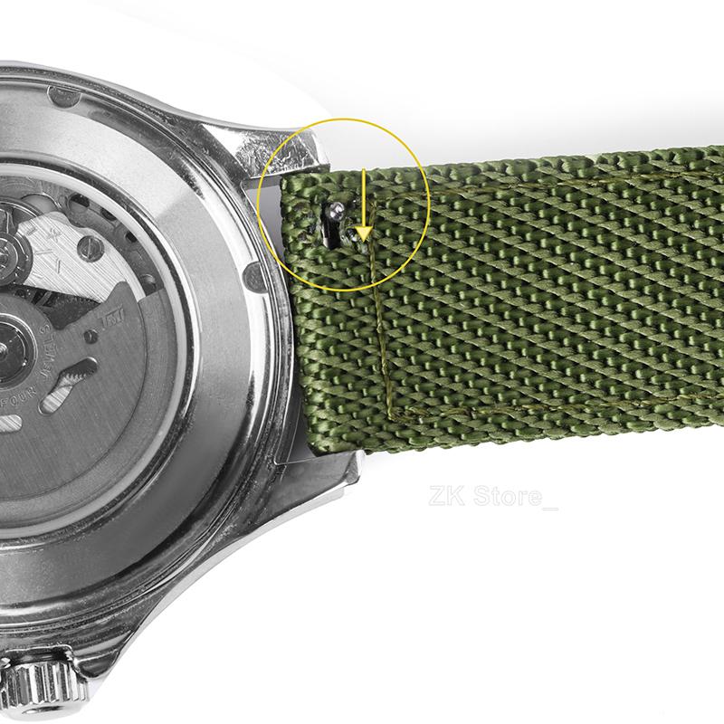 18mm 20mm 22mm Elastisches Nylon-Uhrenarmband für Seiko Ersatz Stoffarmband Armband Zubehör Sportuhrarmband