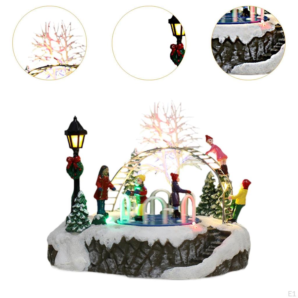 Christmas Glowing Figurine Playground Micro Landscape Miniature Snow Scene