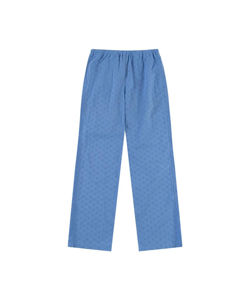 Banwonateullie P3301 Flower Embroidery Pants_Cobalt Blue