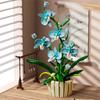 Non-Toxic New Orchid Building Blocks Bouquet Flower Rose Plant Pink Blue Bricks Kid Model Assembly Toys Christmas Valentine'S Day Gift