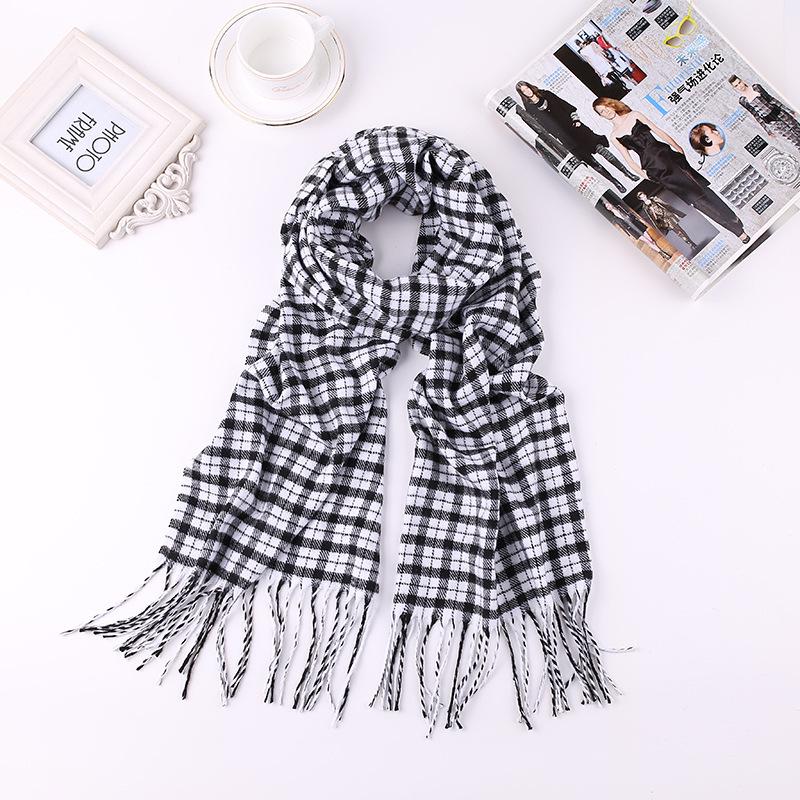 Men'S Winter Plaid Scarf Warm Women Cashmere Shawls Scarves Casual Tassel Scarfs Man Business Scarf Pashmina