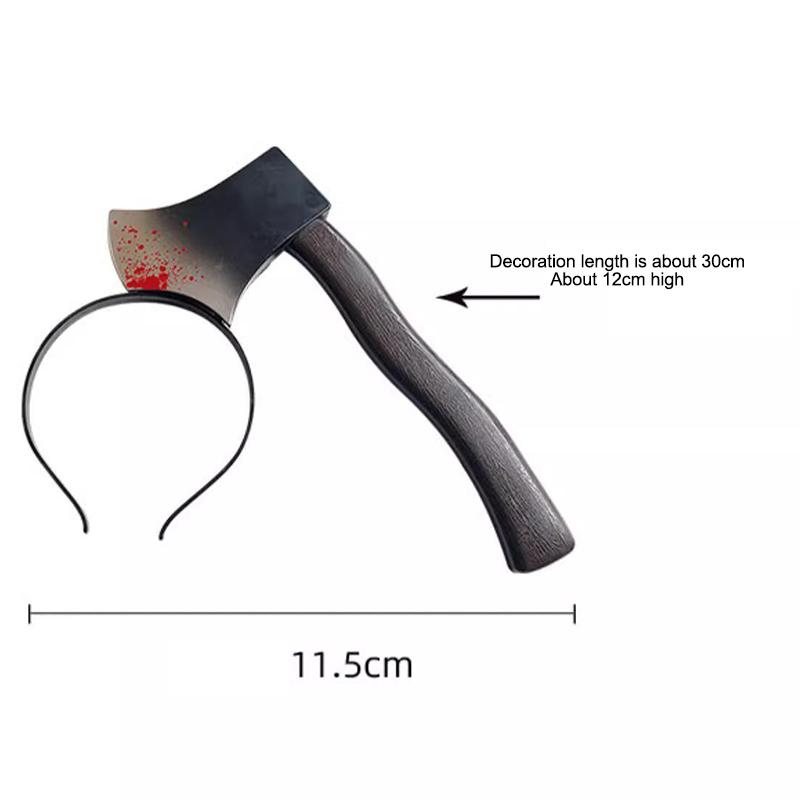 Halloween Party Horror Hair Bands Fake Knife Axe Cleaver Scissor Headbands Through Head Scary Masquerade Costume Photobooth Prop