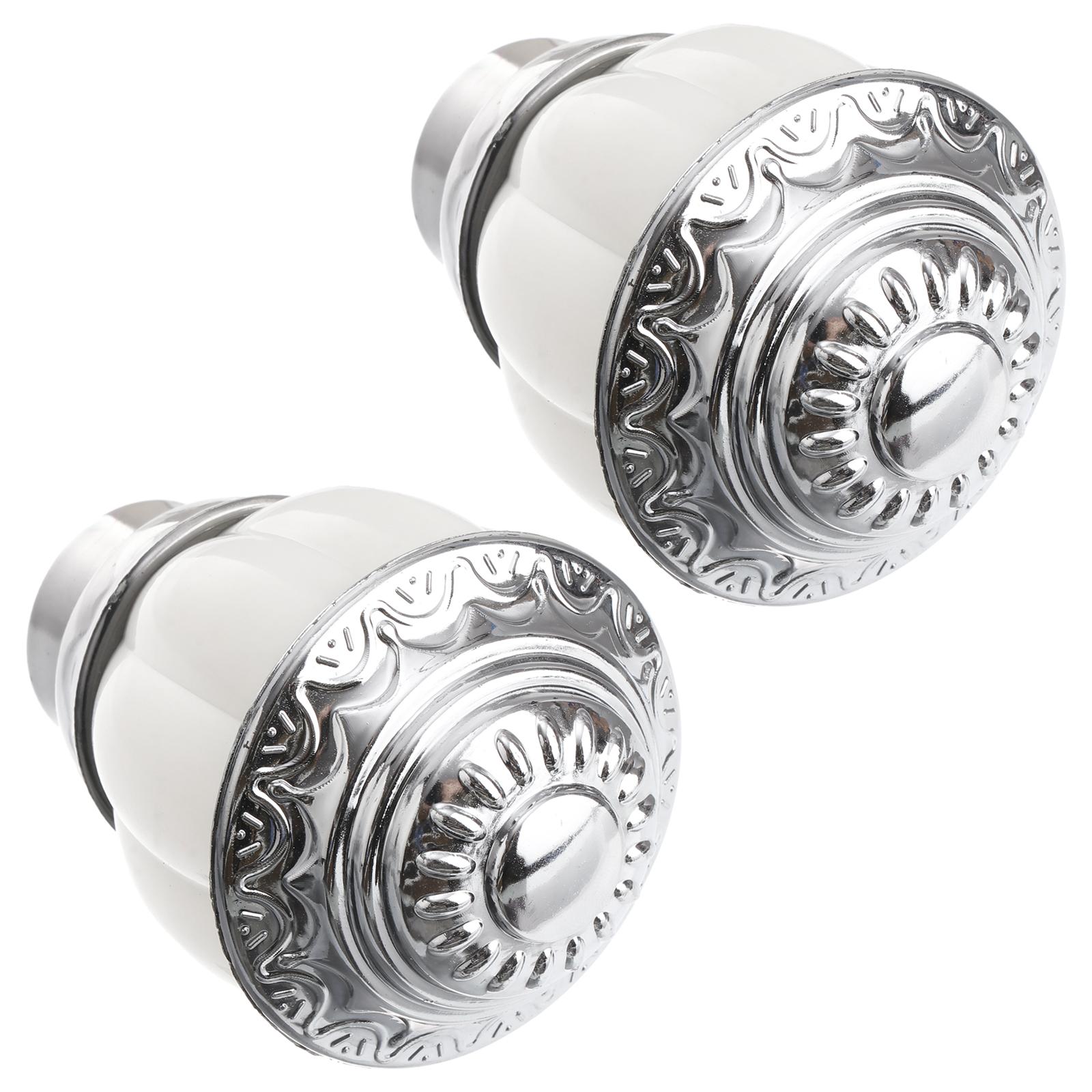 

2 Pcs White Curtain Rods Window Pole Head Cap Pumpkin Finials Caps Drape Finals End белый