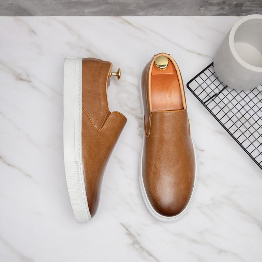 Fashion Wedding Office Loafers Handmade Leather Mens Slip on Flats Non-Slip Casual Man Dress Shoes Leisure Walk Driving Shoes Moccasins