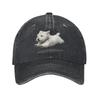 Funny Retro Cute Running Dog Baseball Cap Sun Hiking Fishing Washed Trucker Hat Women Men Y2k Cute Custom Logo Baseball Caps