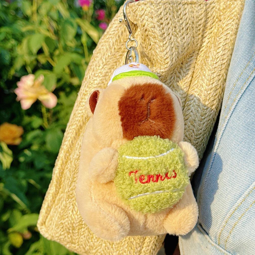 Creative Plush Capybara Keychain - Cute Cartoon Sports Pendant Doll, Perfect Small Gift