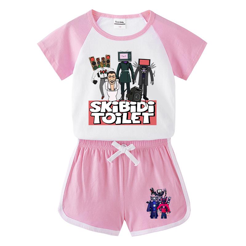 2026 Kids' Summer Clothing Set: Boys & Girls Short Sleeve T-shirt and Shorts, Casual Sports Two-Piece.