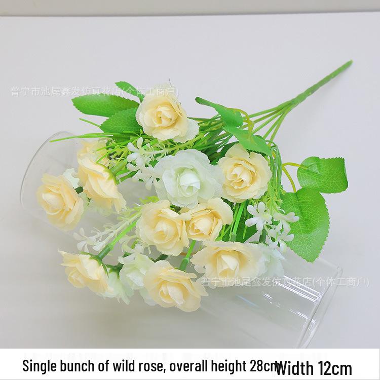 15 Wild Rose Artificial Flowers for Wedding & Home Décor